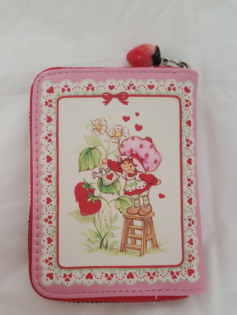 🍓Strawberry Shortcake Pink Wallet with Strawberry Charm 🍓 - Picture 3 of 4